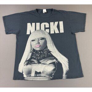 Y2K Nicki Minaj Hip Hop Rap Big AOP Photo Black Shirt Large Tee Promo Album Tour